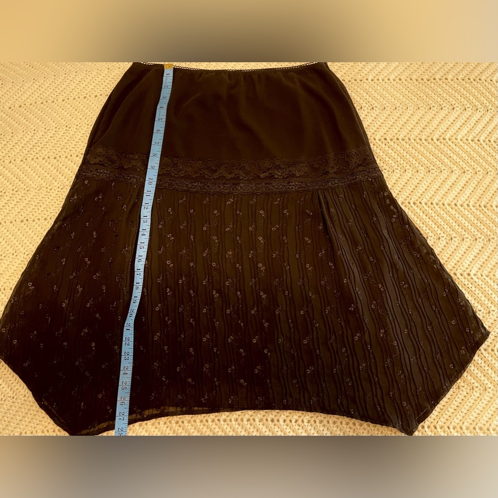 Fred David black embroidered skirt